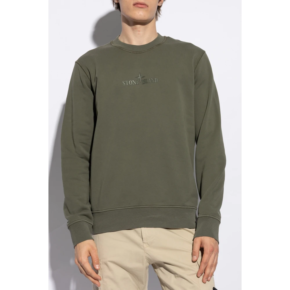 Stone Island Sweatshirt met logo Green Heren
