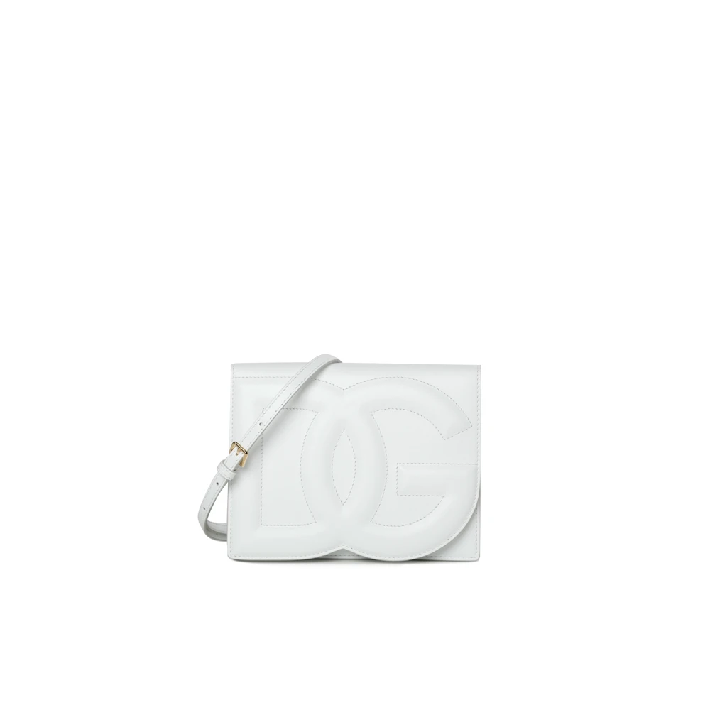 Dolce & Gabbana Witte Kalfsleren Flap Tas White Dames