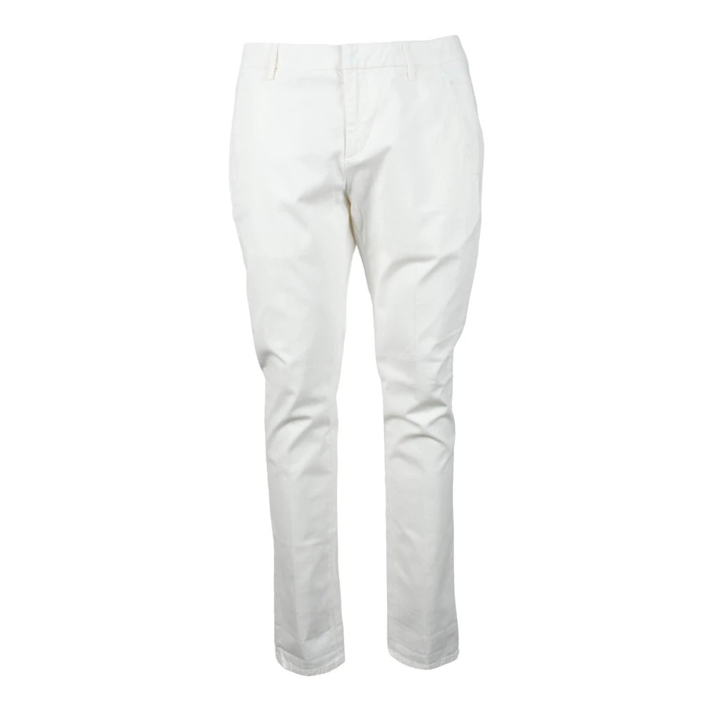 Dondup Katoen Elastaan Broek White Heren
