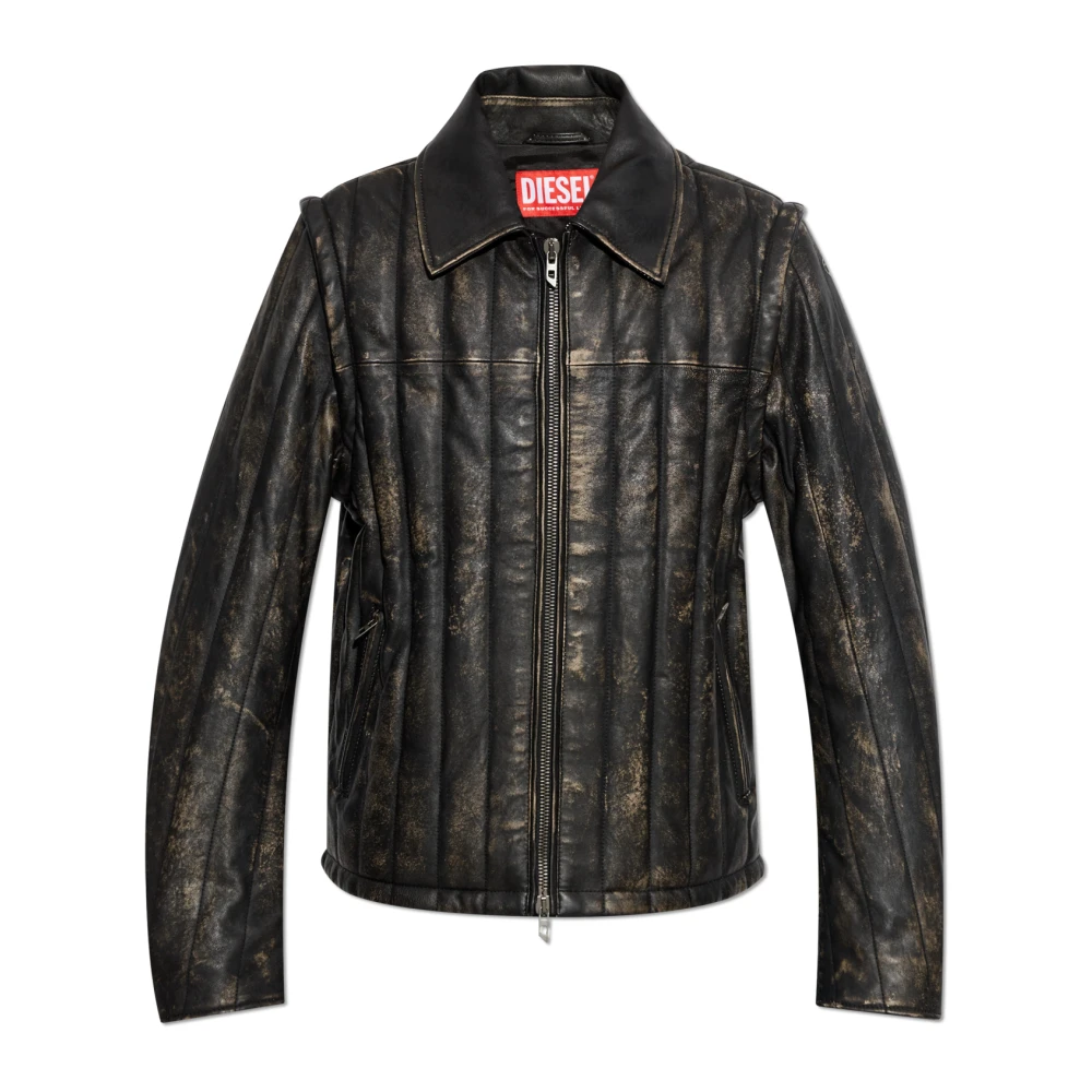 Diesel Leren jas L-Albert Black Heren