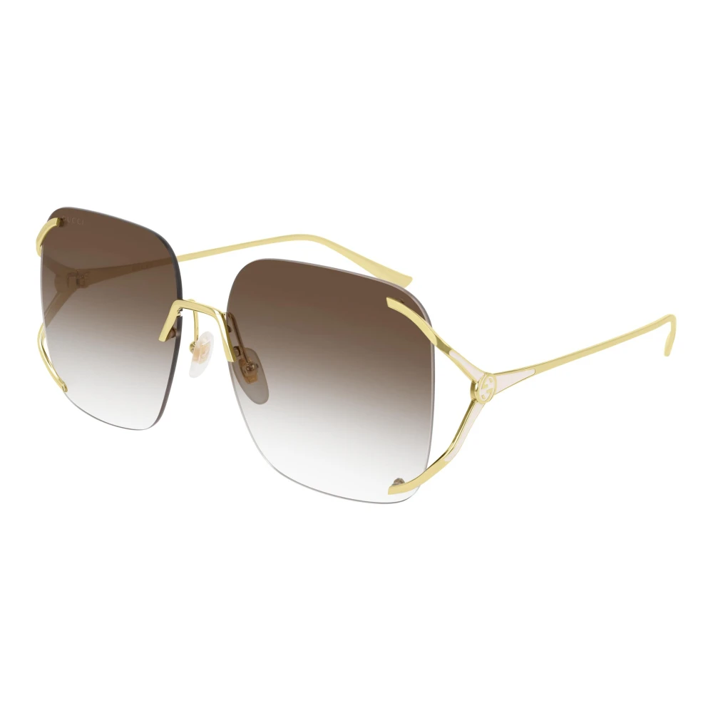 Gucci Women's Yellow Square Metal Sunglasses - Sunglasses - 60 Mm - Accessories