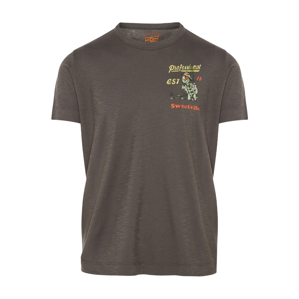 BOB Italiaans Katoenen T-shirt Gray Heren