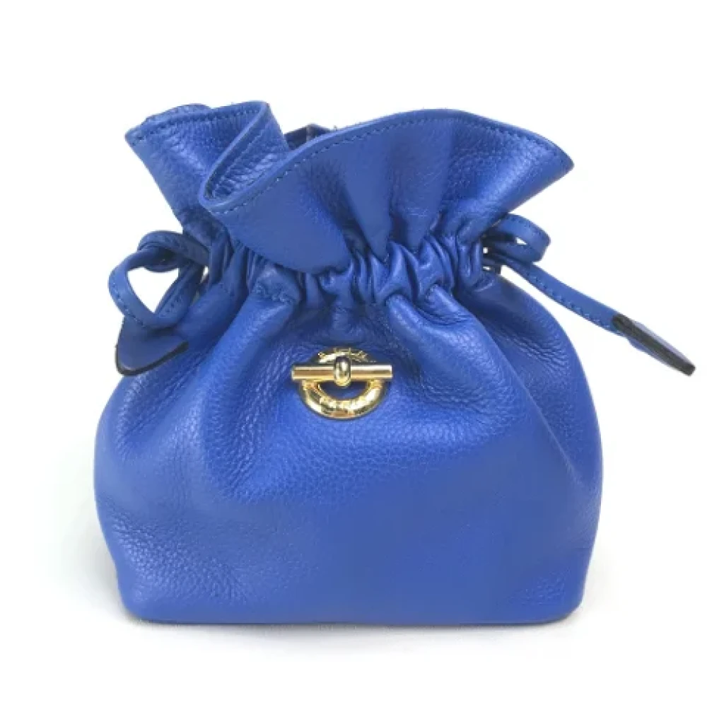 Celine Vintage Pre-owned Leather shoulder-bags Blue Dames