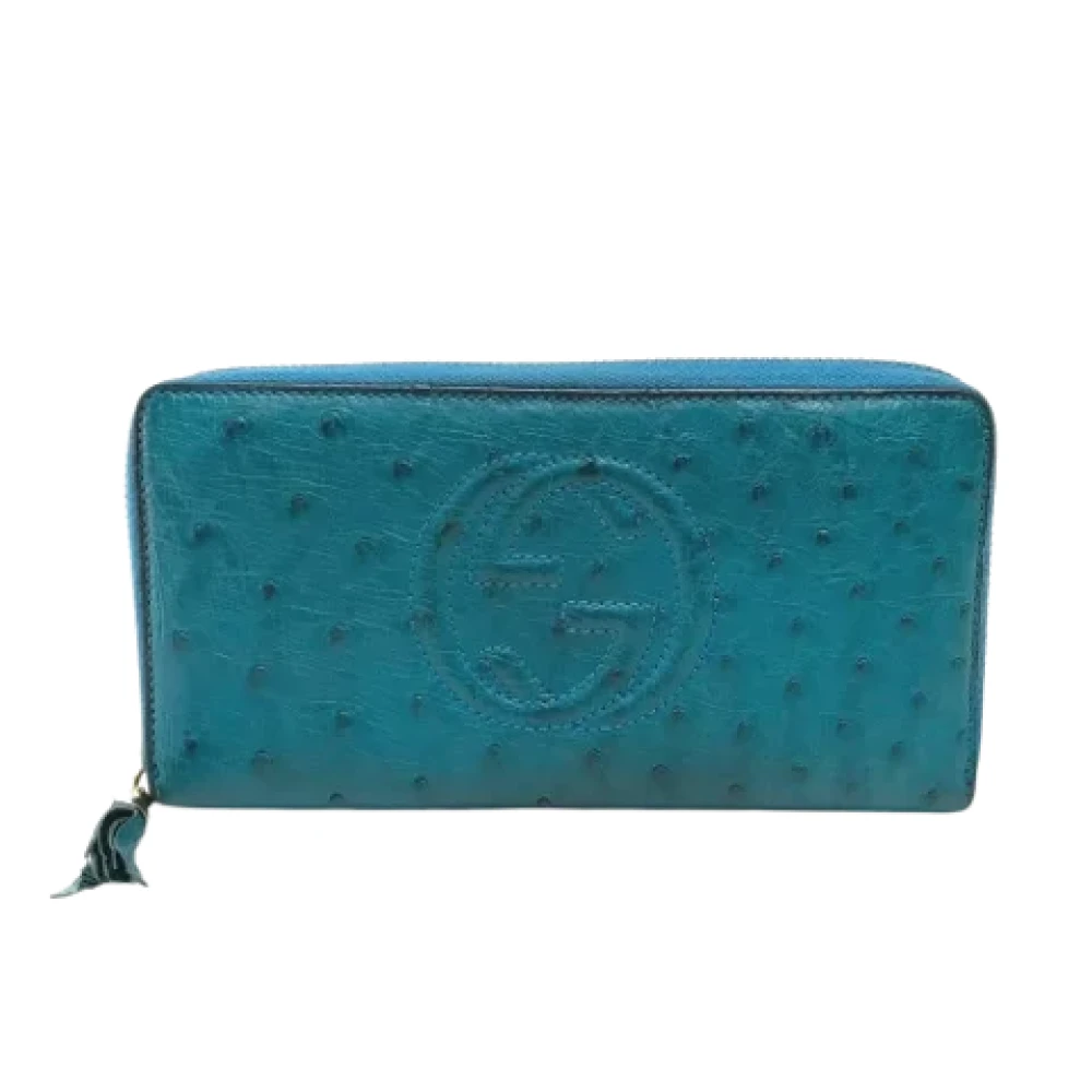 Gucci Vintage Pre-owned Leather wallets Blue Dames