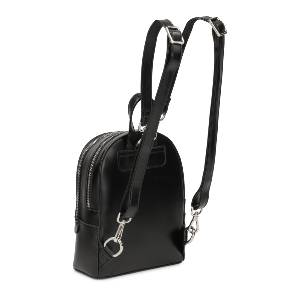 Kazar Studio Kleine zwarte stijve leren rugzak Black Dames