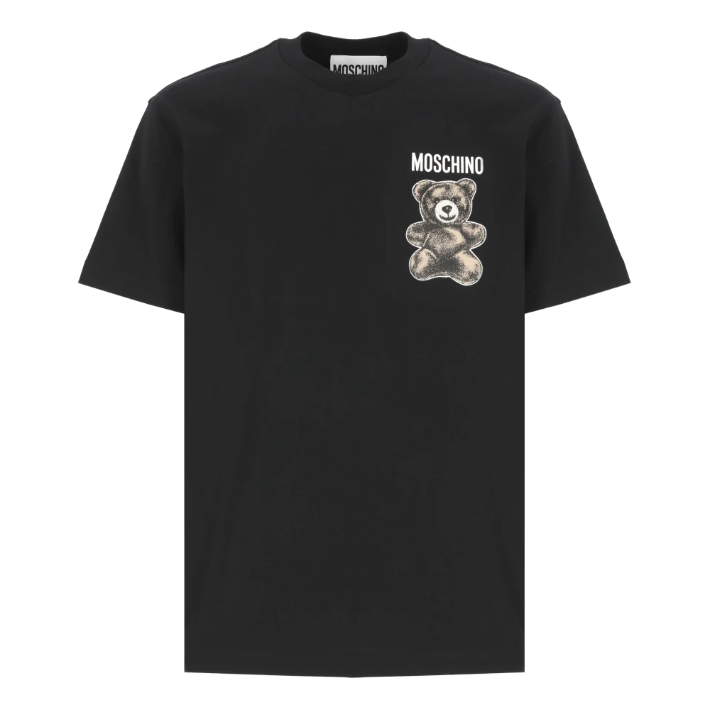 Moschino Zwarte T-shirt met Teddybeerprint Black Heren