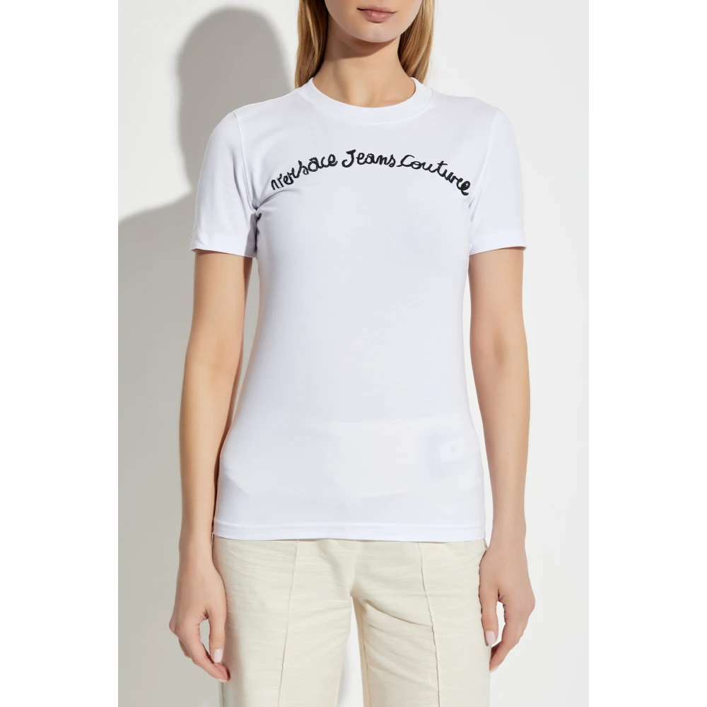 Versace Jeans Couture T-shirt met logo White Dames