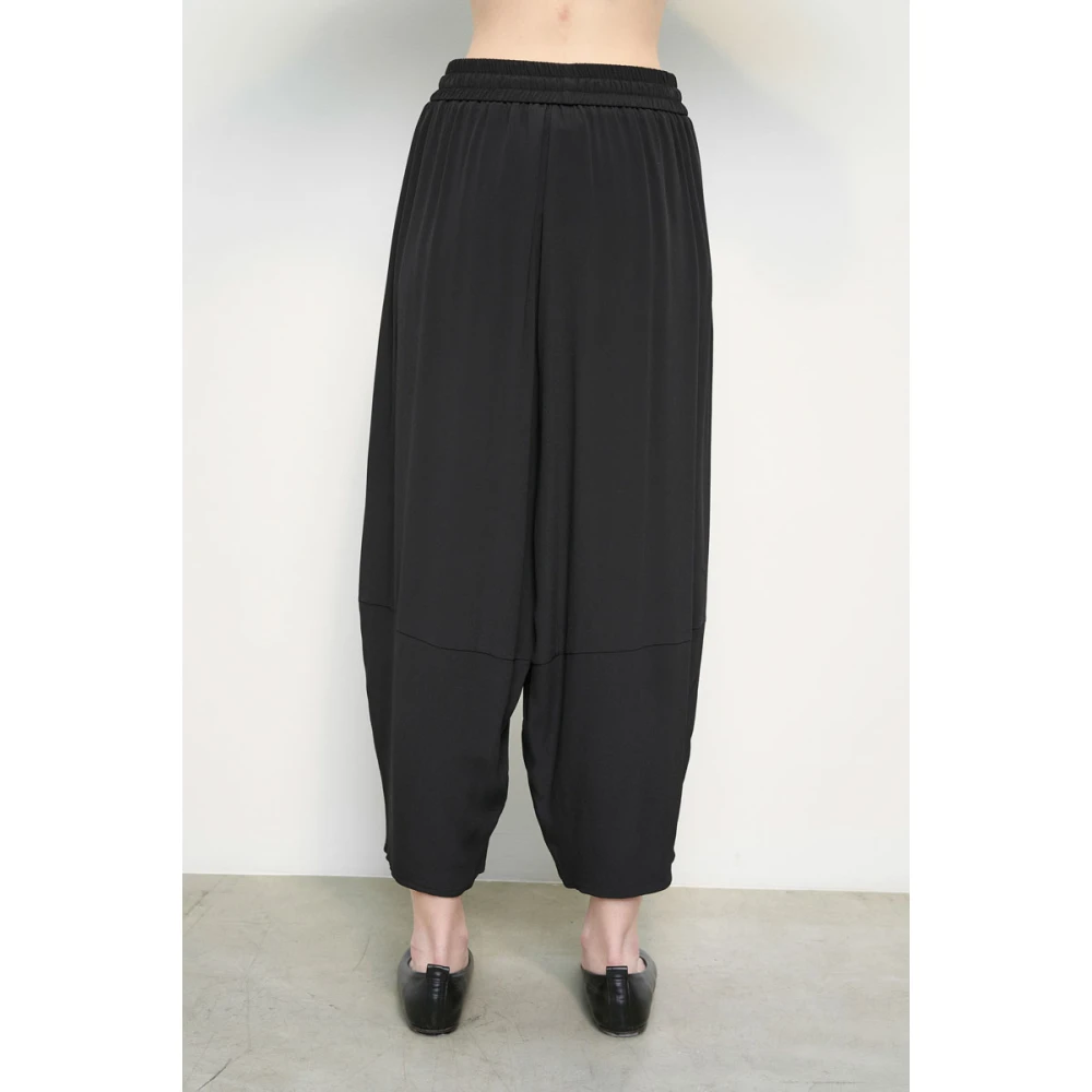 MeiMeiJ Wijde pijpen Crepe de Chine broek Black Dames