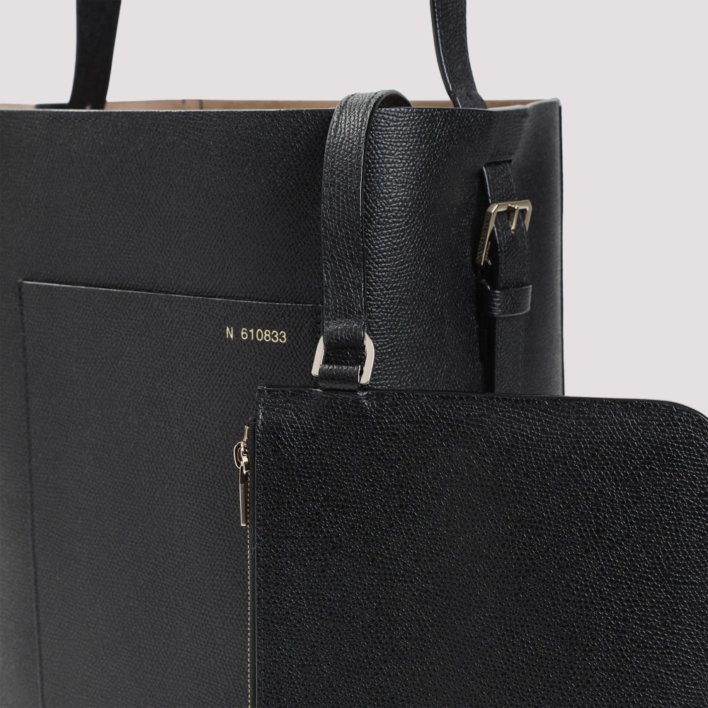 Valextra Middelgrote Zwarte Emmertas Black Dames