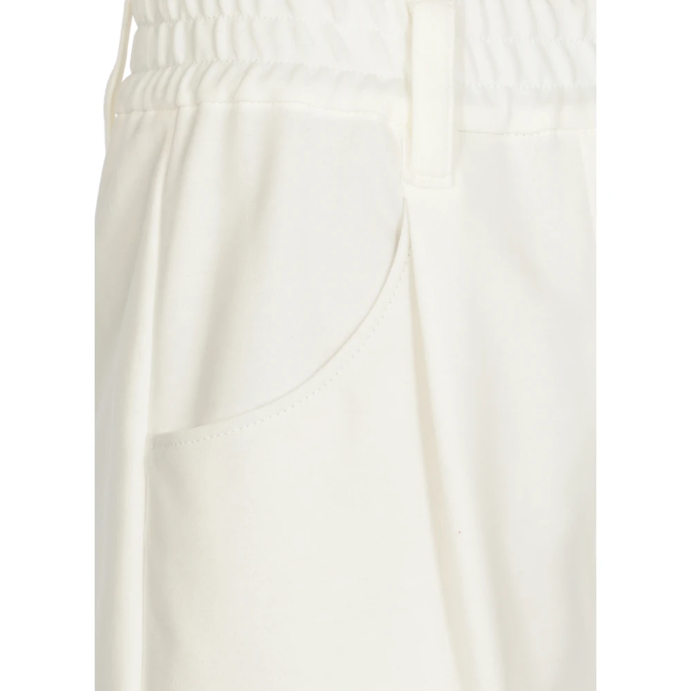 BRUNELLO CUCINELLI Witte Katoenmix Elastische Taillebroek White Dames