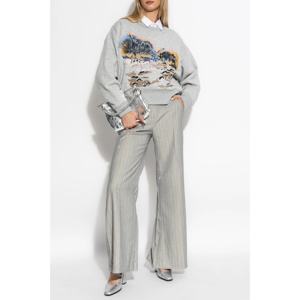 Munthe Sweatshirt met geborduurd patroon Gray Dames