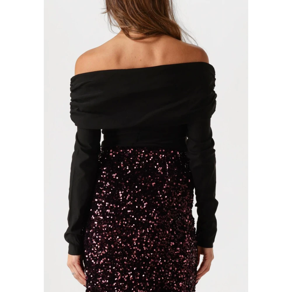 Y.A.S Zwarte Elegante Top met Strikdetail Black Dames