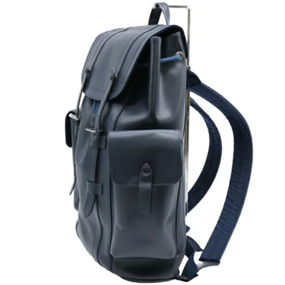 Louis Vuitton Vintage Pre-owned Leather backpacks Blue Dames