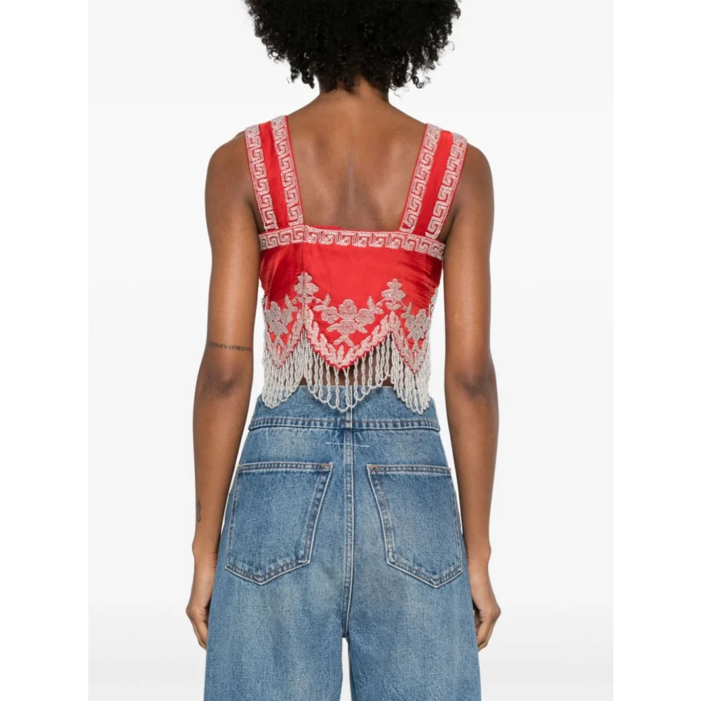 Bode Bordeaux Fringe Top Brown Dames