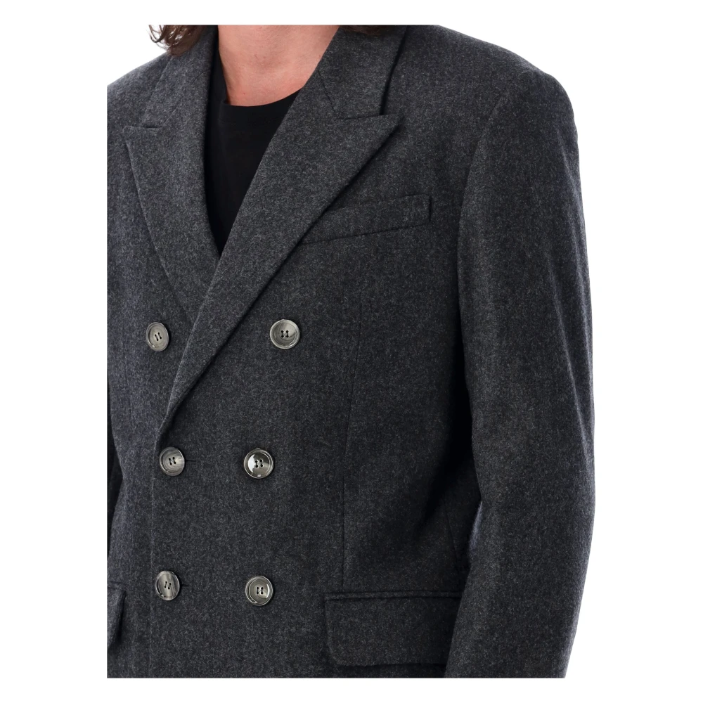 Ami Paris Double Breasted Seizoens Blazer Jas Gray Heren