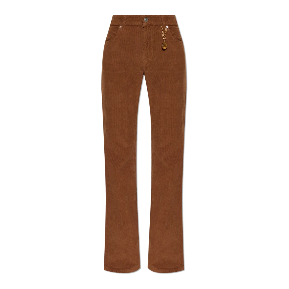 Stella Mccartney Donna Pantaloni Flared In Velluto A Coste Di Cotone Marrone Taglia 28- Mytheresa - Immagine 3