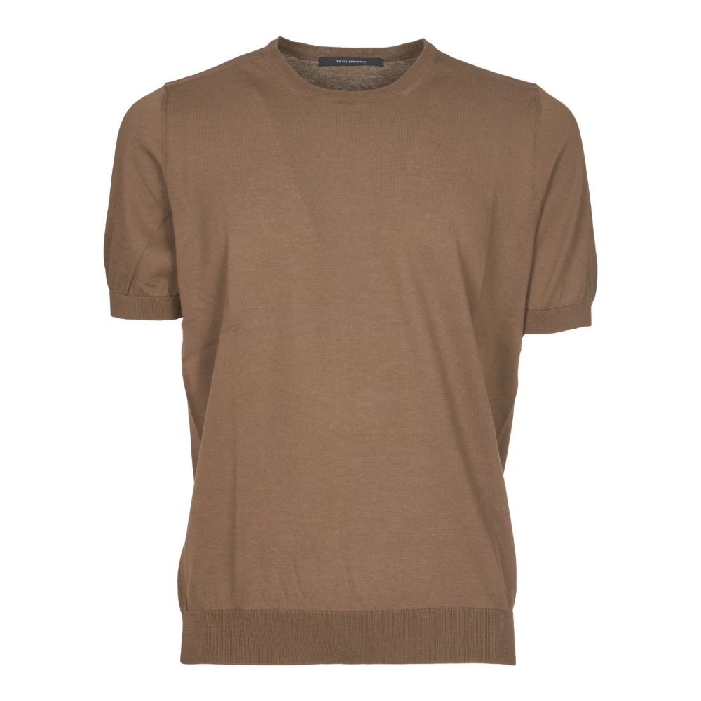 Tagliatore Bruine Crew-Neck T-Shirt Ss24 Brown Heren