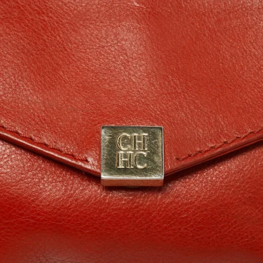 Carolina Herrera Pre-owned Leather crossbody-bags Orange Dames