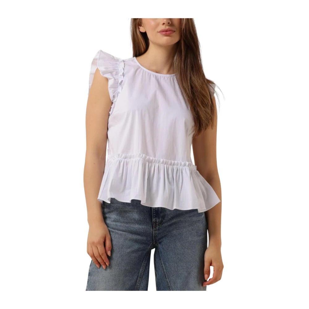 Co'Couture Frill Top voor Vrouwen White Dames