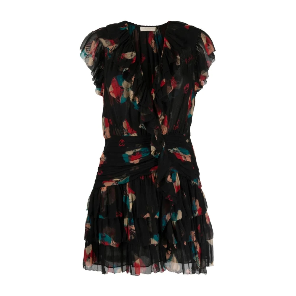 Ulla Johnson Women's Black Elegant White Silk Mini Dress - Short Dresses - S - Dresses