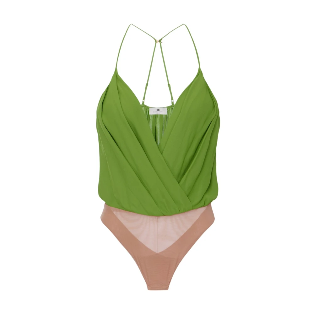 Elisabetta Franchi Women's Green Georgette Viscose Body - Full-Body - 2XL - Tops