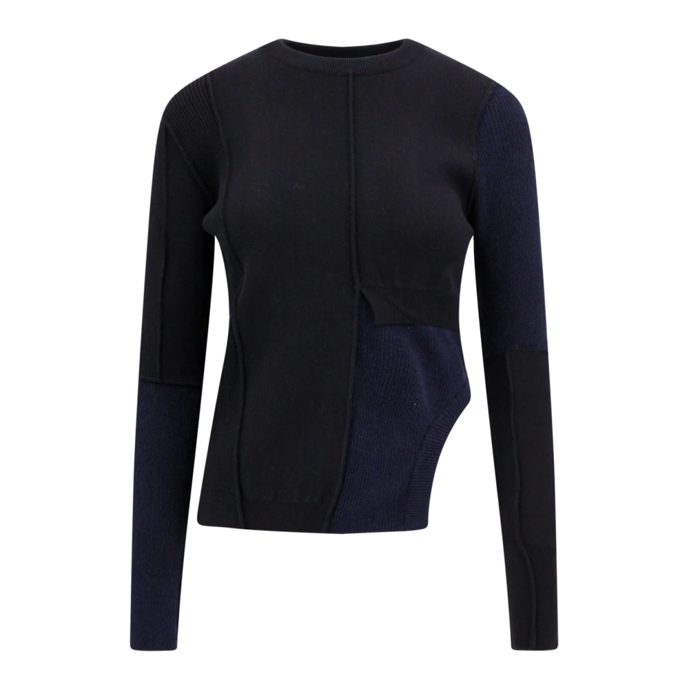 MM6 Maison Margiela Cozy Chic Rondehals Breiseltrui Black Dames
