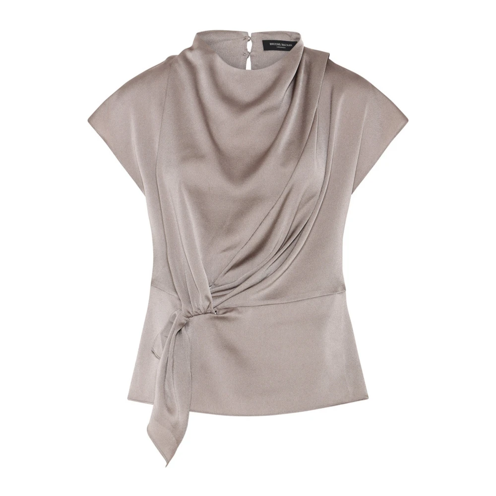 Bruuns Bazaar Women's Beige Draped Blouse Fungi - Blouses - Xs - Blouses & Shirts