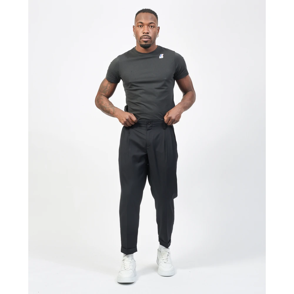 Richmond Zwarte broek met pences en zakken Black Heren