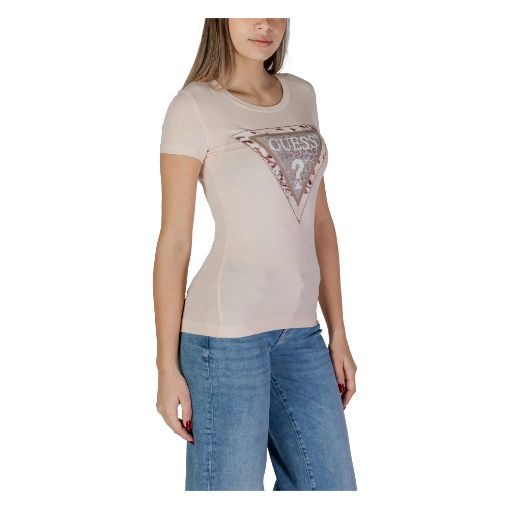 Guess Korte Mouw T-shirt Lente Zomer Collectie Pink Dames