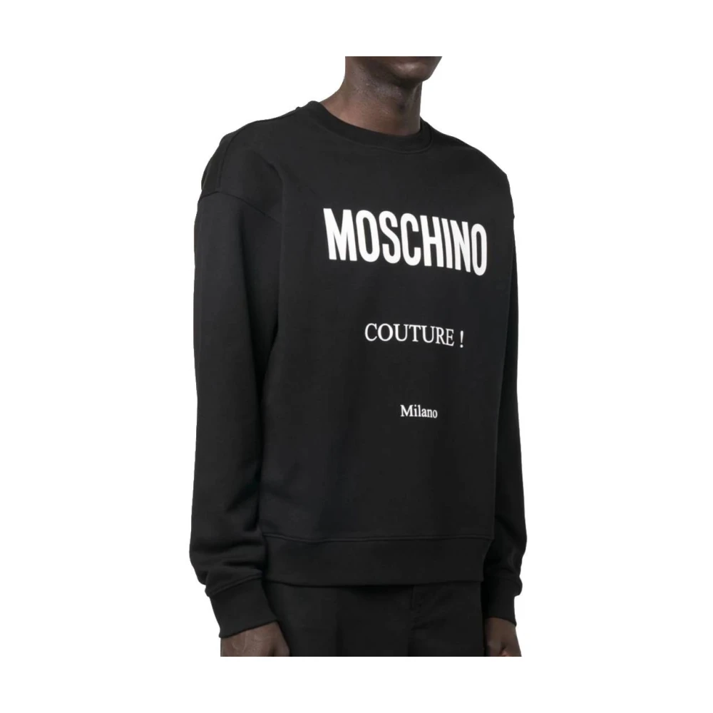 Moschino Zwart Logo Print Sweatshirt Black Heren