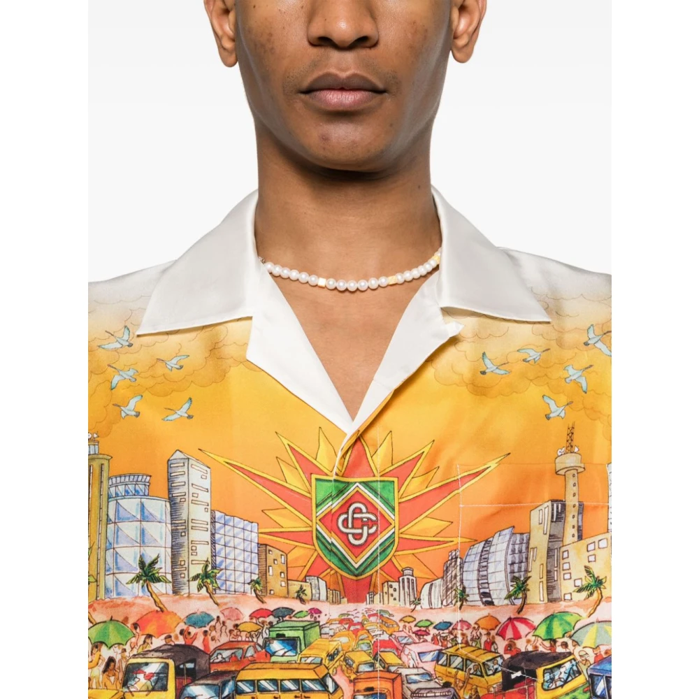 Casablanca Cubaanse Kraag Lange Mouw Shirt Multicolor Heren