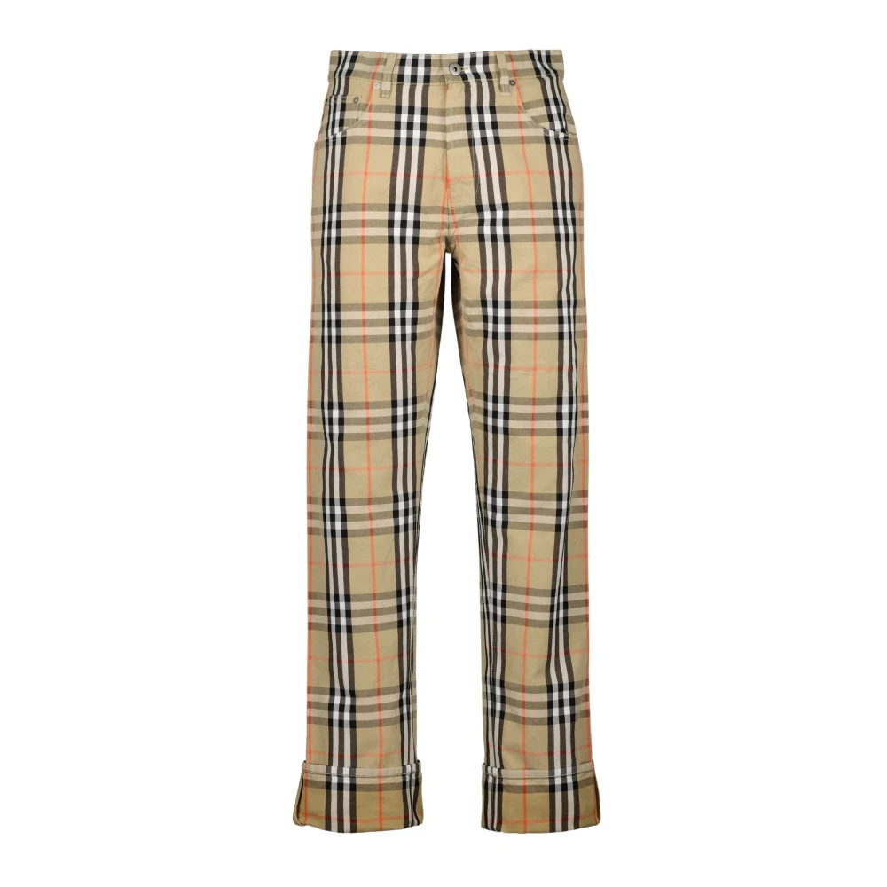 Burberry Geruite Broek Herfst-Winter 2024 Mannen Beige Heren