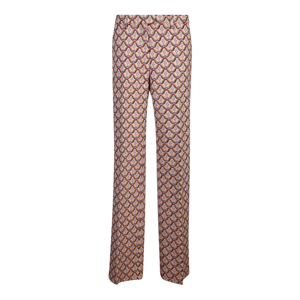 ETRO Floralia Patroon Rechte Pijp Broek Orange Dames