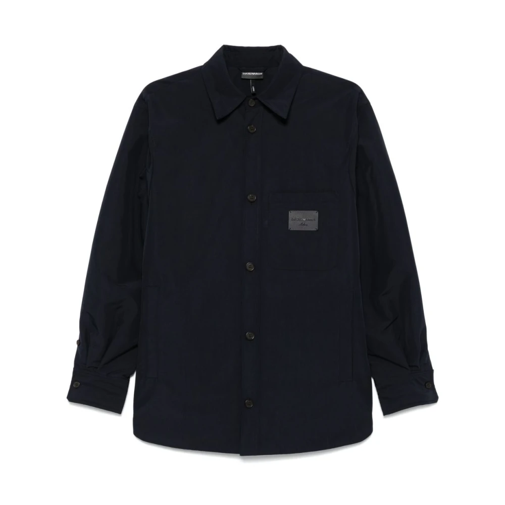 Emporio Armani Men's Blue Shirts With Front Button Fastening