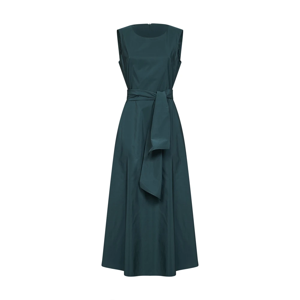 Weekend Max Mara Vrouw Groente Kleedjes Dames, Groen, L, Katoen, Gentile Midi Jurk