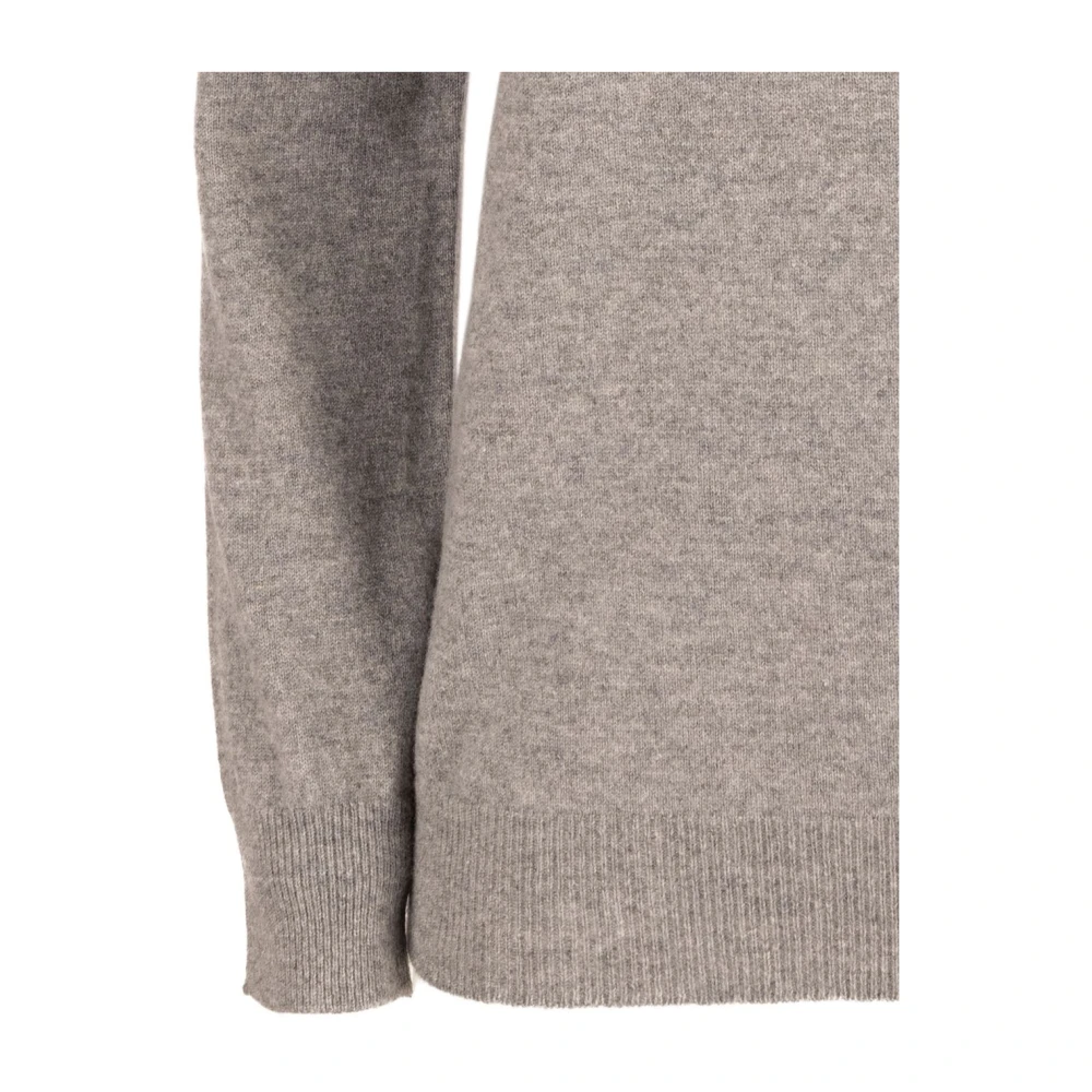 Kangra Grijze Wol Kasjmier Crew Neck Sweater Gray Dames
