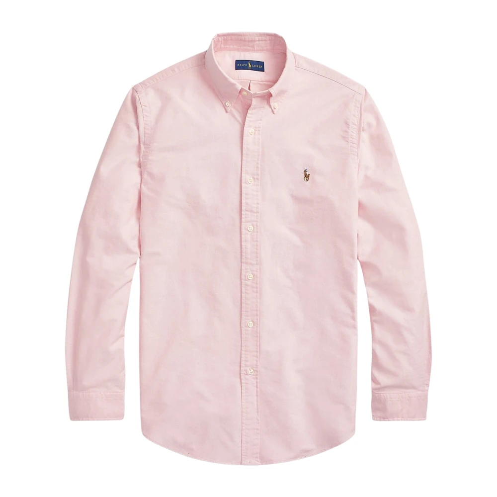 Polo Ralph Lauren Pink Casual Shirts, Male, L, Custom Fit Oxford Shirt