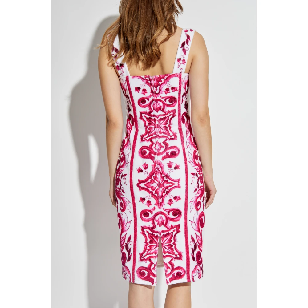 Dolce & Gabbana Jurk met Majolica patroon Pink Dames