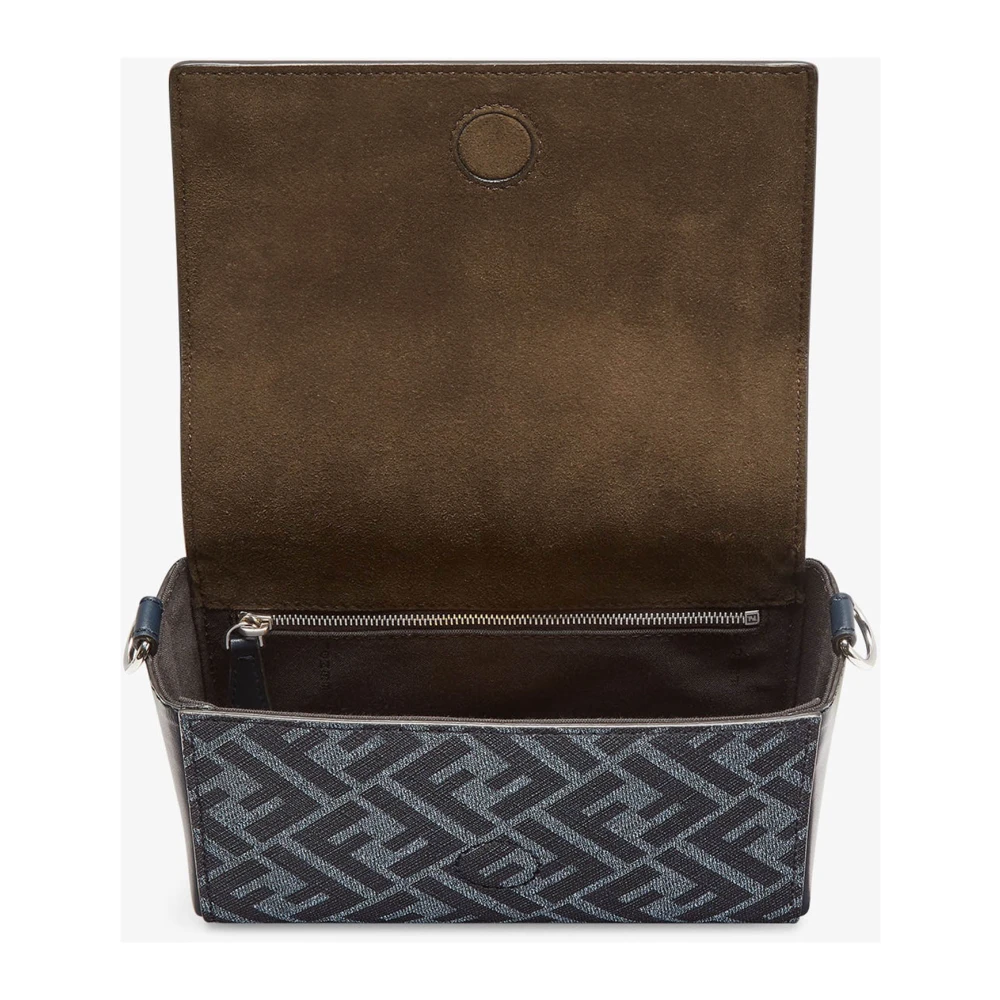Fendi Blauwe Crossbody Tas met FF Appliqué Blue Heren