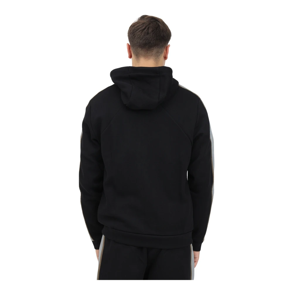 Emporio Armani EA7 Zwarte Zip-trui met Sportieve Details Black Heren