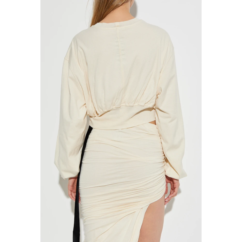 Rick Owens Cotton Crop Top Beige Dames