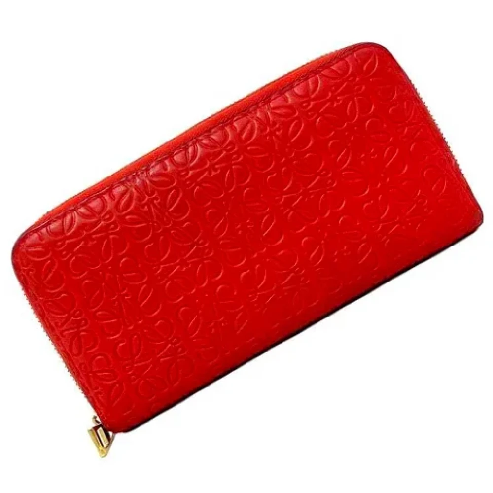 Loewe Pre-owned Leather wallets Red Dames