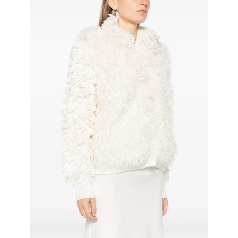 Twinset Fringe Snow Cardigan White Dames