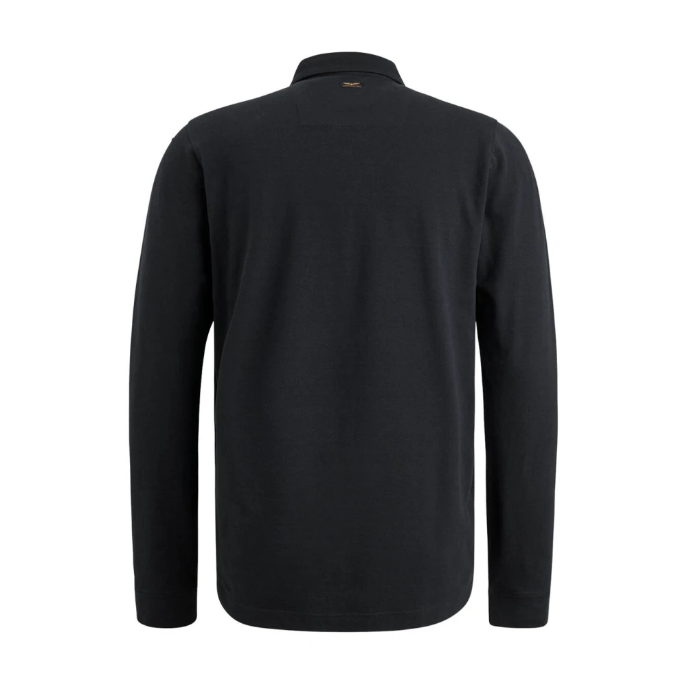 PME Legend Lange Mouw Polo Peached Pique Black Heren