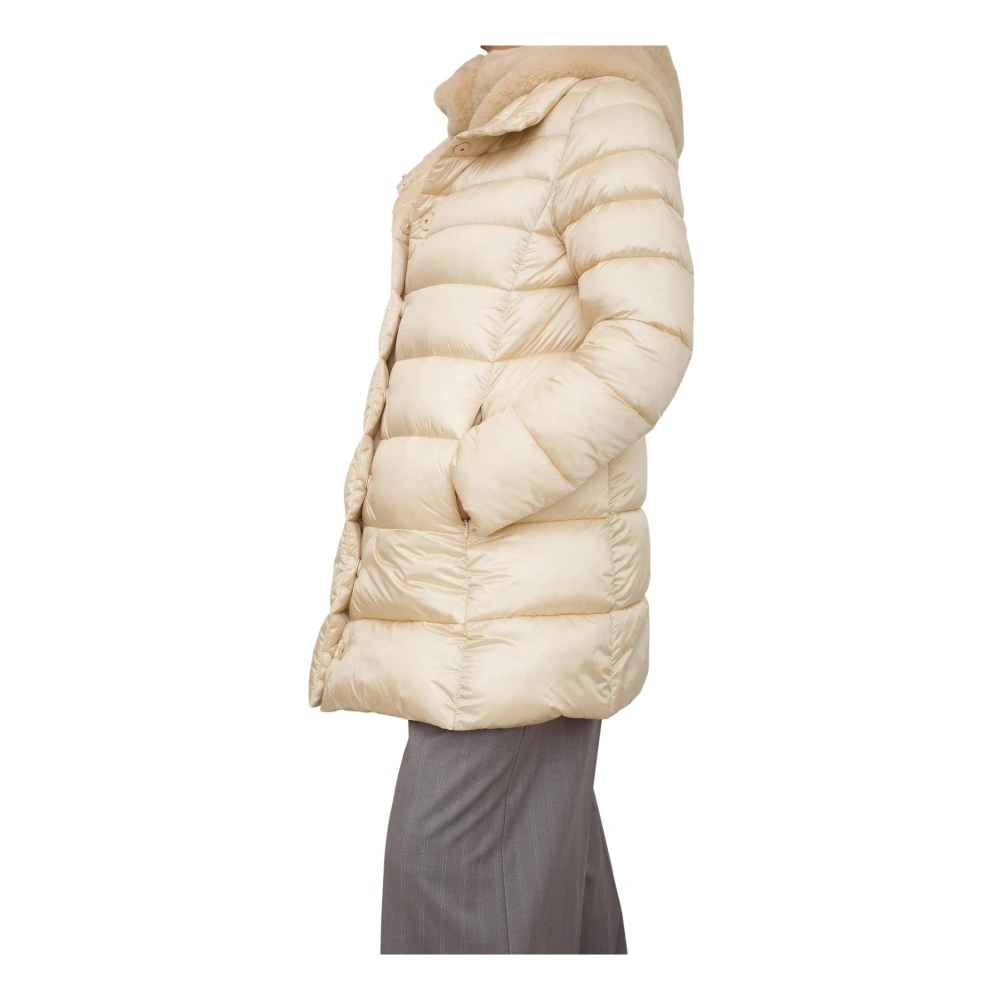 Marella Korte Gewatteerde Beige Jas Beige Dames