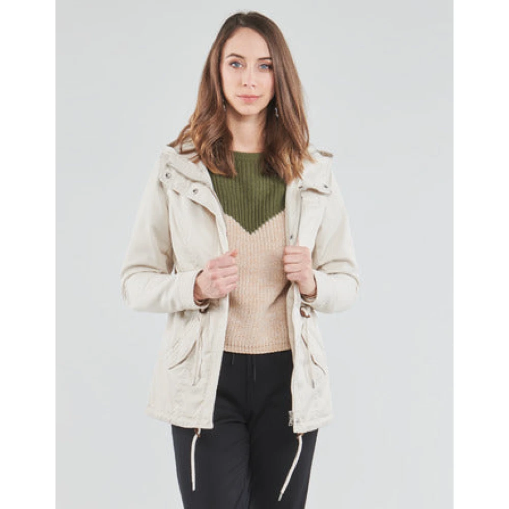 Only Witte Parka Jas voor Vrouwen White Dames