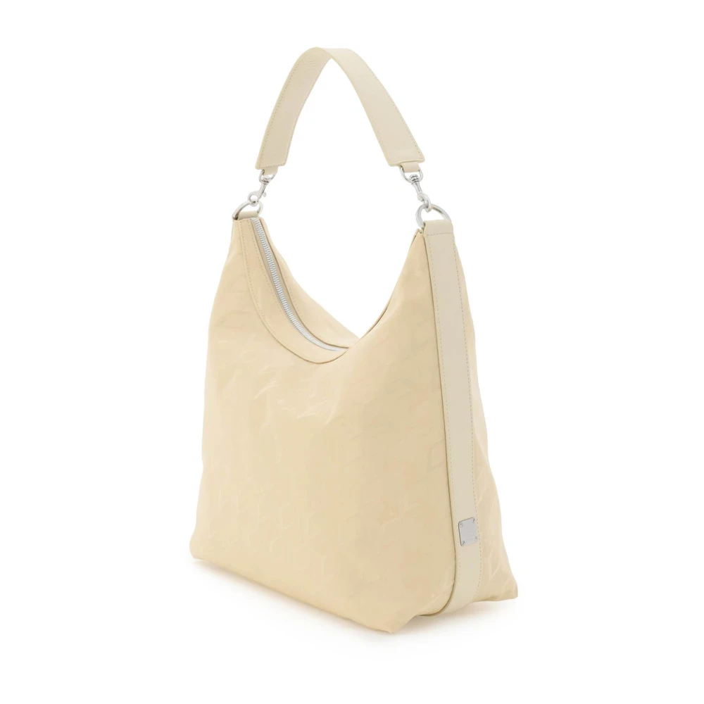 MCM Cubic Jacquard Nylon Hobo Tas Beige Dames