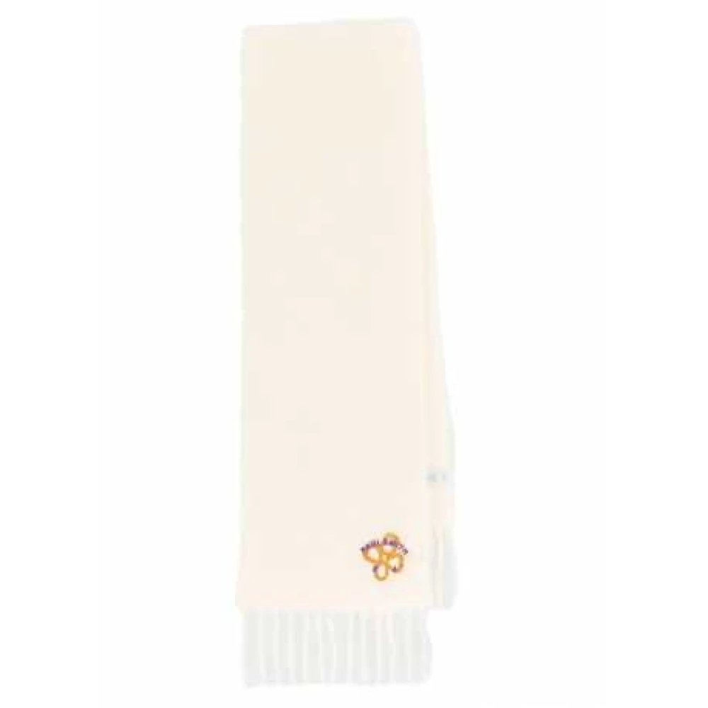 Paul Smith Wit Geborduurde Bloem Sjaal Beige Unisex