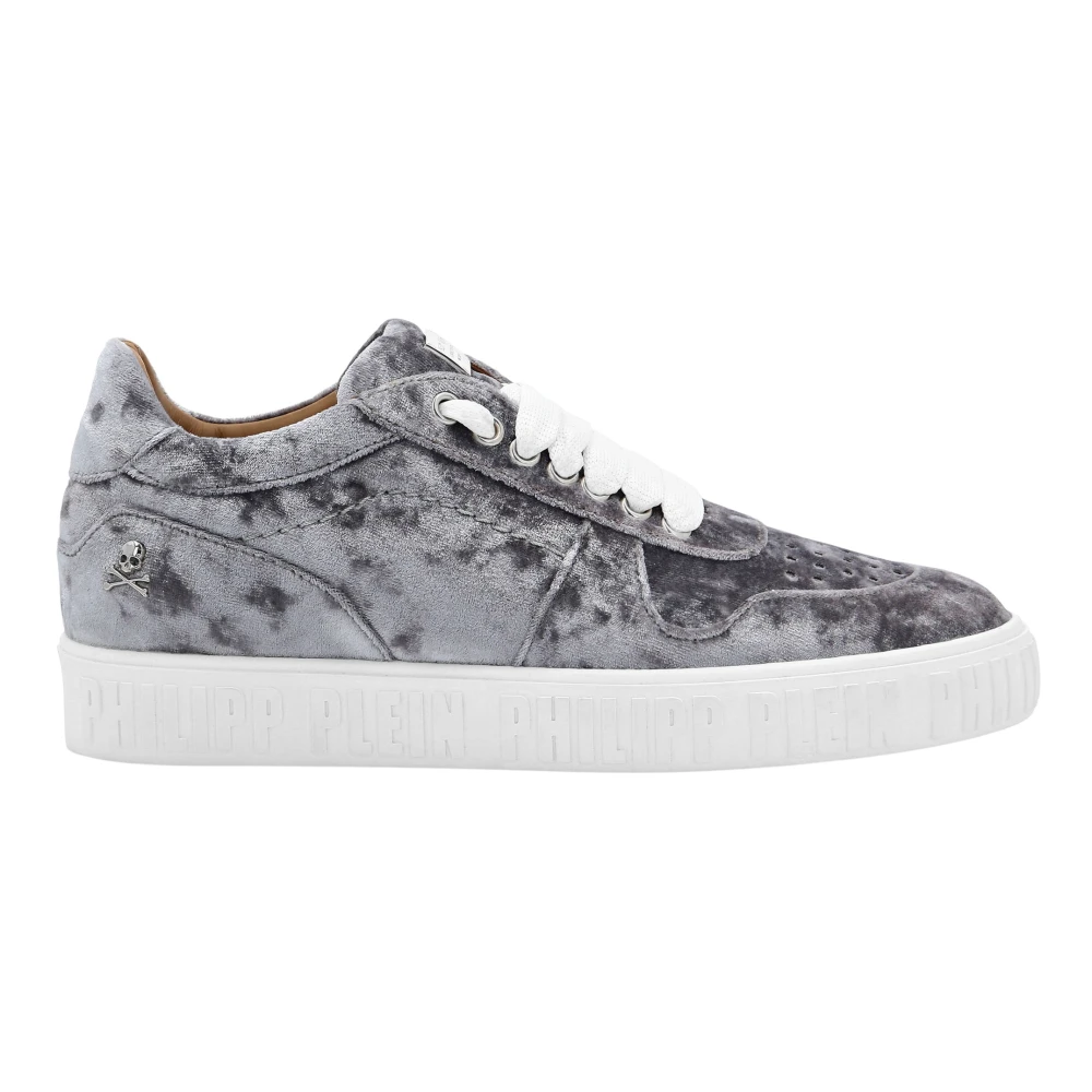 Philipp Plein Velvet Hurricane Lo-Top Sneakers Dames Schoenen Grijs