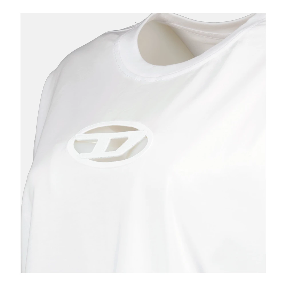 Diesel Witte Crop T-shirt met korte mouwen White Dames